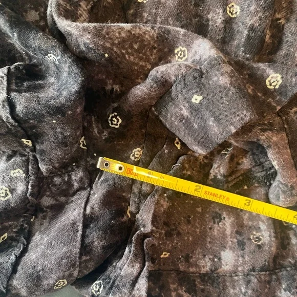 American Eagle Outfitters XS Black / Brown Marbled Romper 3/4 Sleeve - Picture 10 of 10